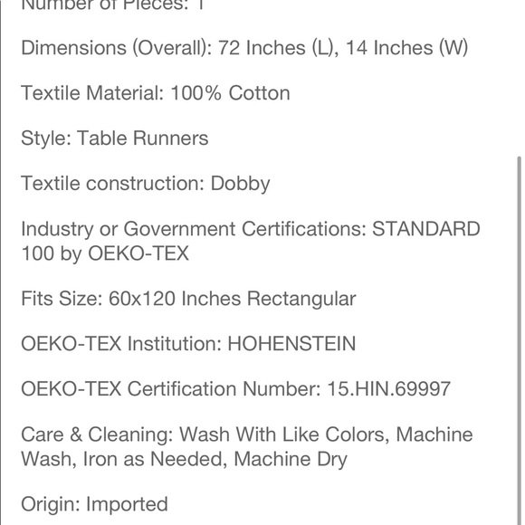 NEW Hearth & Hand Dobby rib knit Table Runner 6 ft - Picture 8 of 9